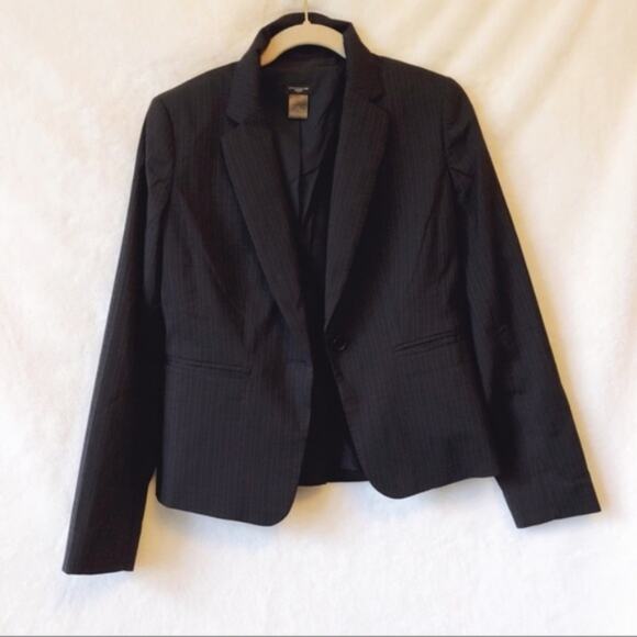 Ann Taylor Striped Black Suit Blazer - Picture 1 of 7